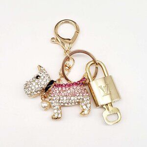 Authentic Louis Vuitton Gold Padlock 🔒 Shiny LV Key + Bag Unbranded Dog Charm